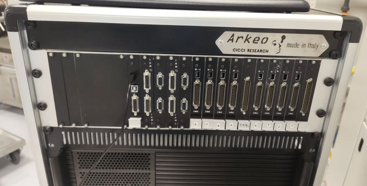 ARKEO rack showing modular connector interfaces